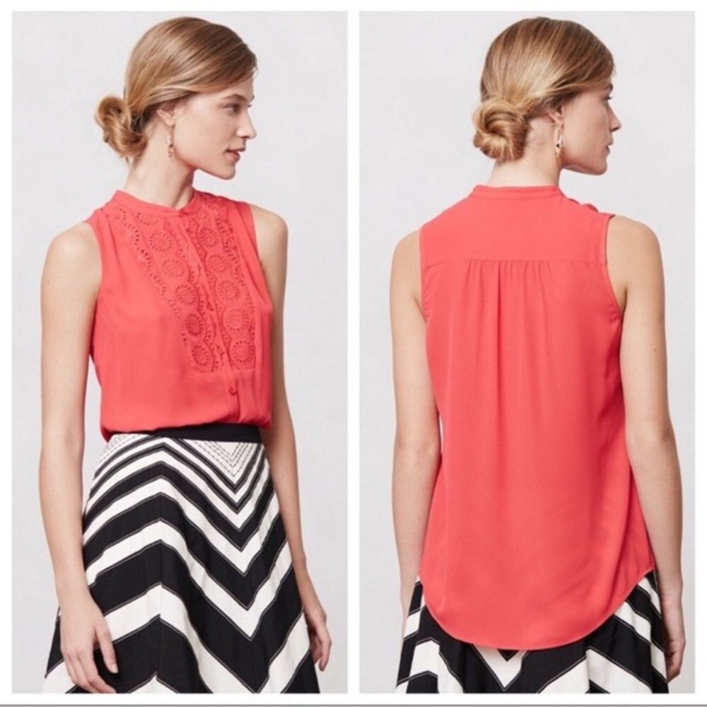 ⭐️ Anthropologie Maeve Marguerite Blouse S Eyelet Sleeveless